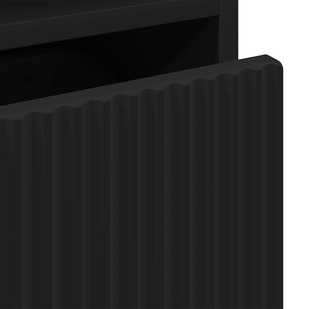 Armário Alto de Banheiro com gaveta Preto 31,5 x 33 x 190 cm