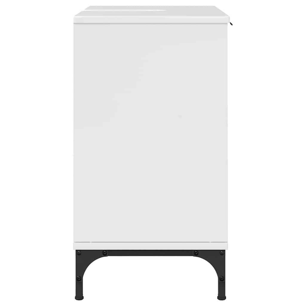 Armário para Pia de Banheiro com armazenamento Branco brilhante