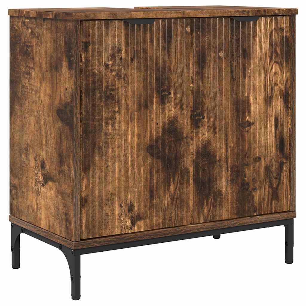 Armário para Pia de Banheiro com armazenamento Carvalho fumado