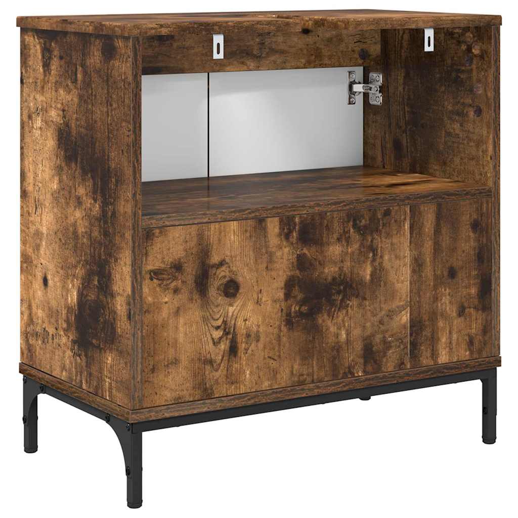 Armário para Pia de Banheiro com armazenamento Carvalho fumado