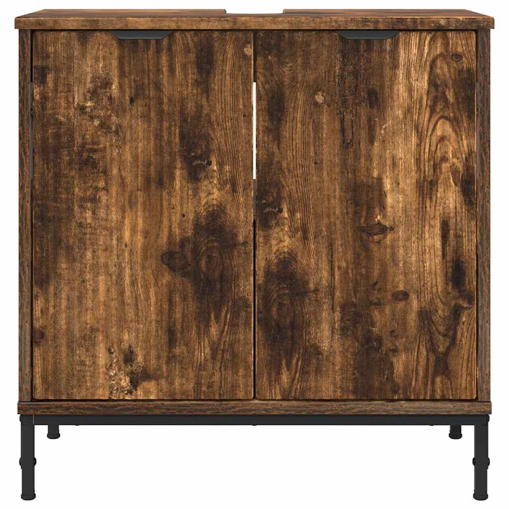 Armário para Pia de Banheiro com armazenamento Carvalho fumado