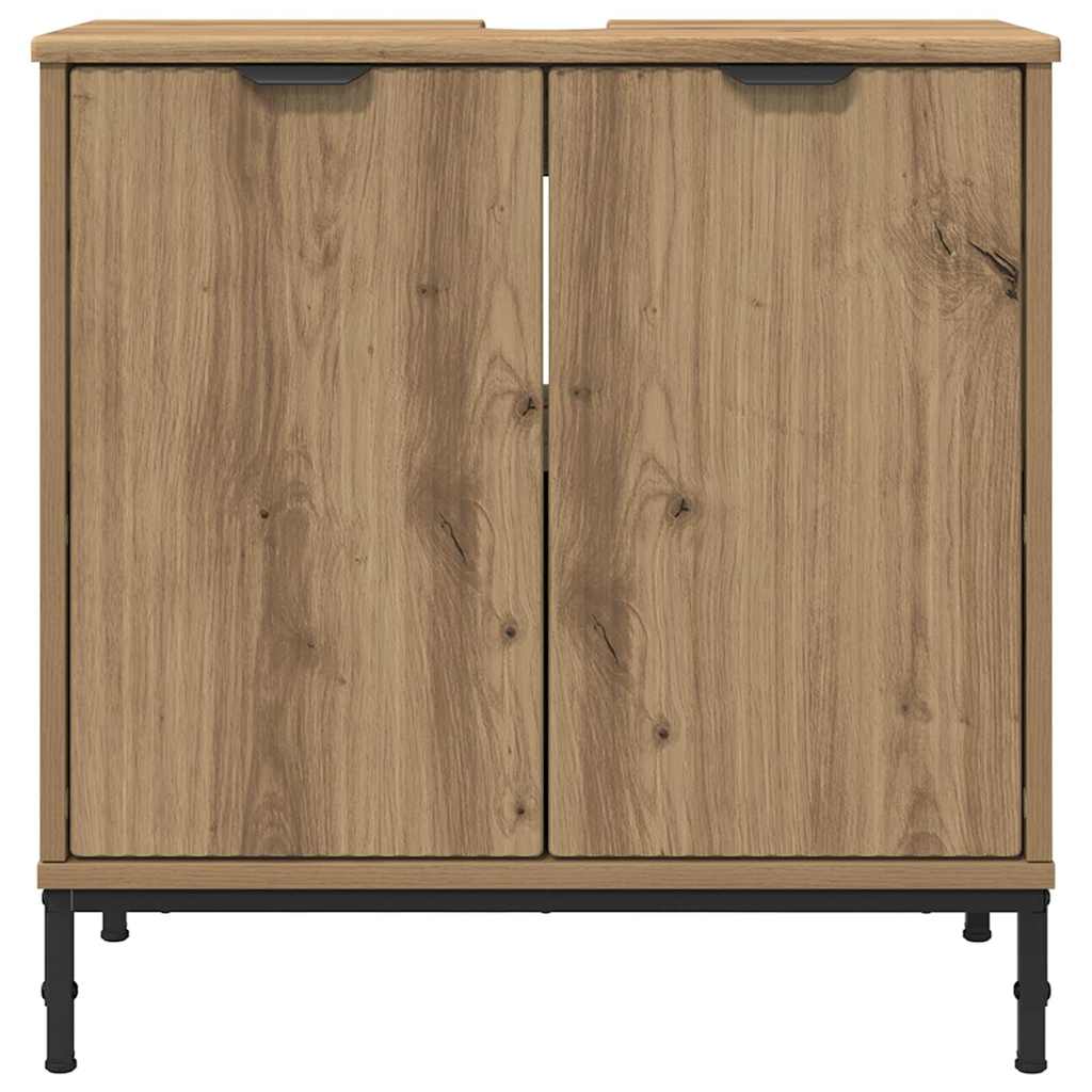 Armário para Pia de Banheiro com porta carvalho artisiano