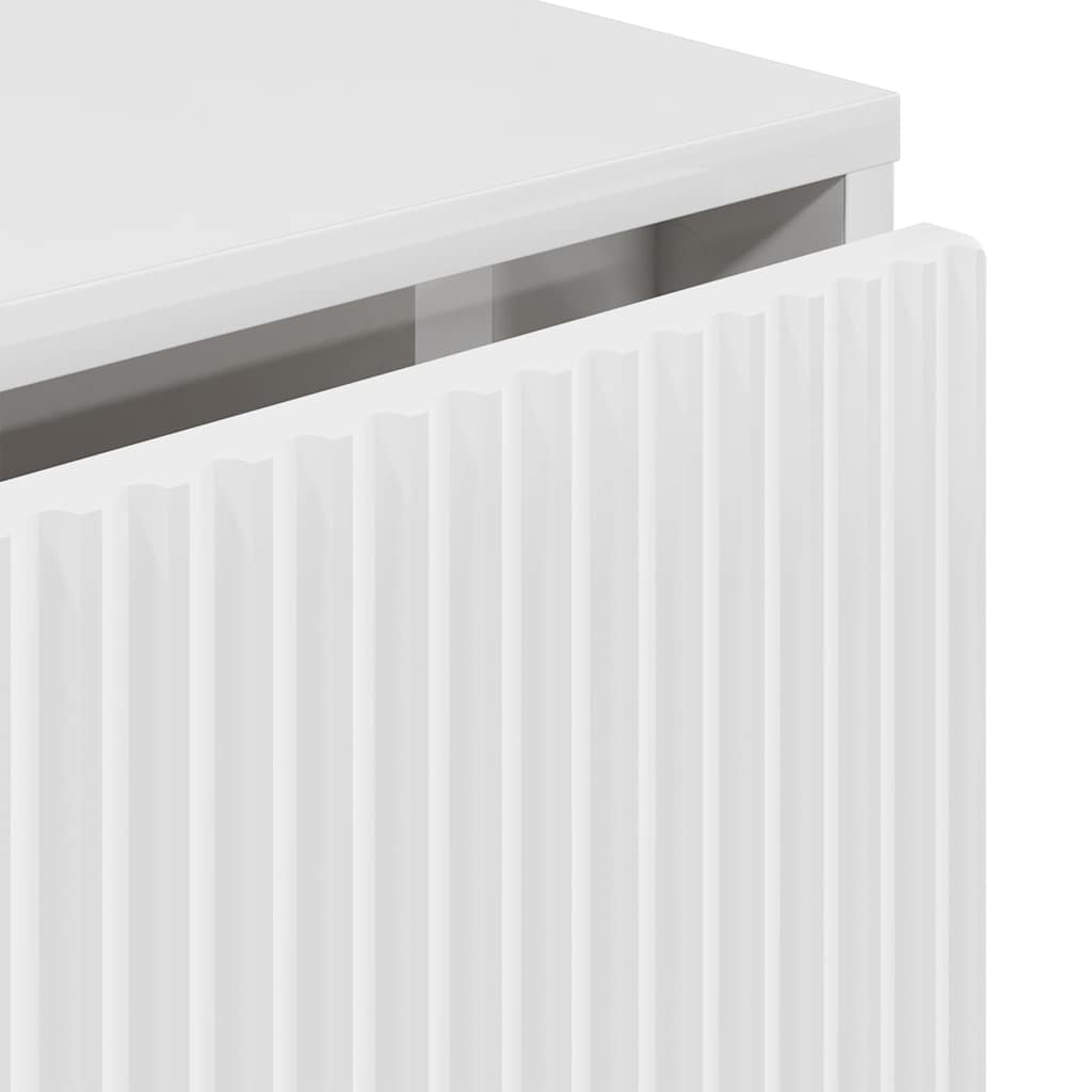 Buffet Branco brilhante 79.5 x 33 x 82 cm Madeira processada