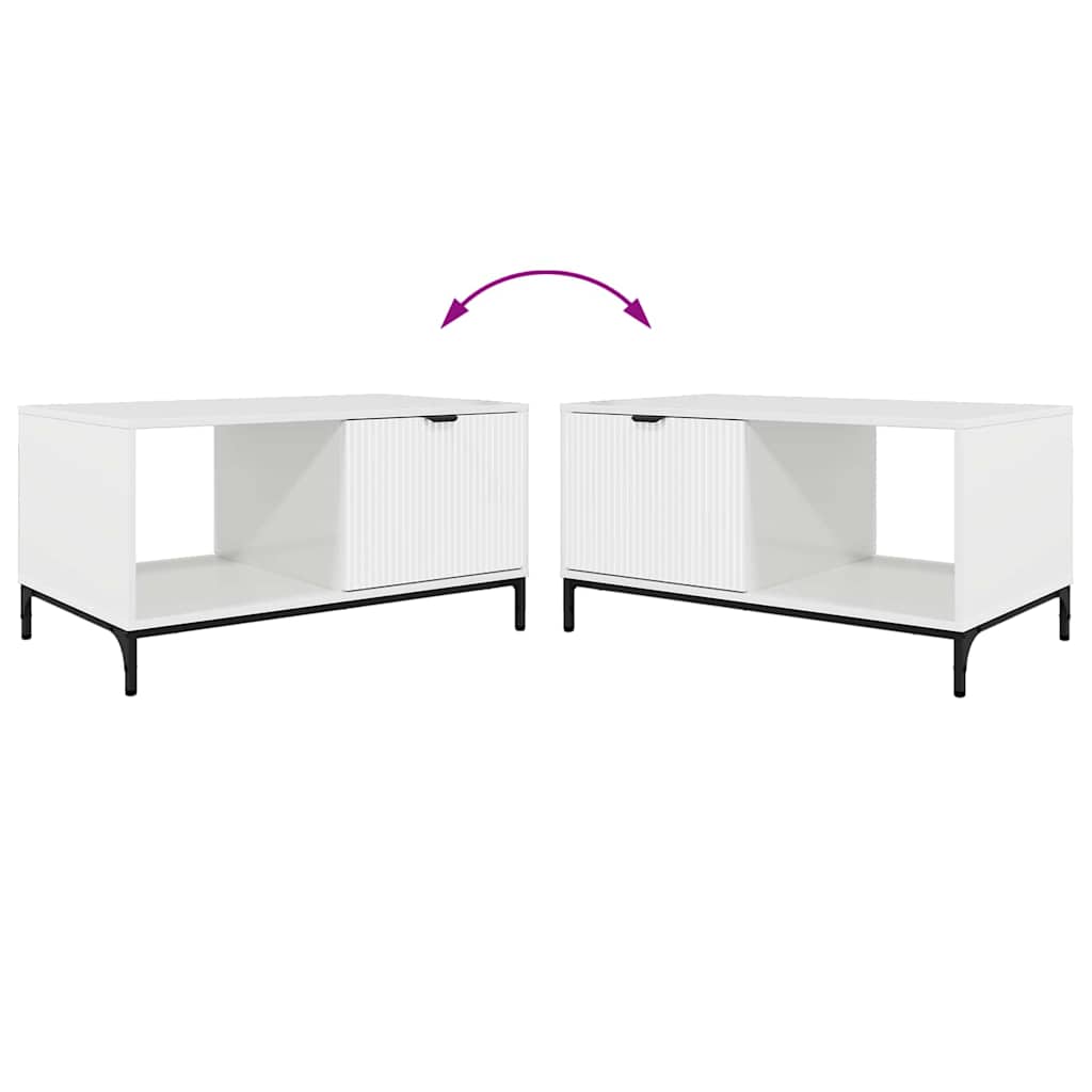 Mesa de centro Branco brilhante 90 x 49 x 46 cm