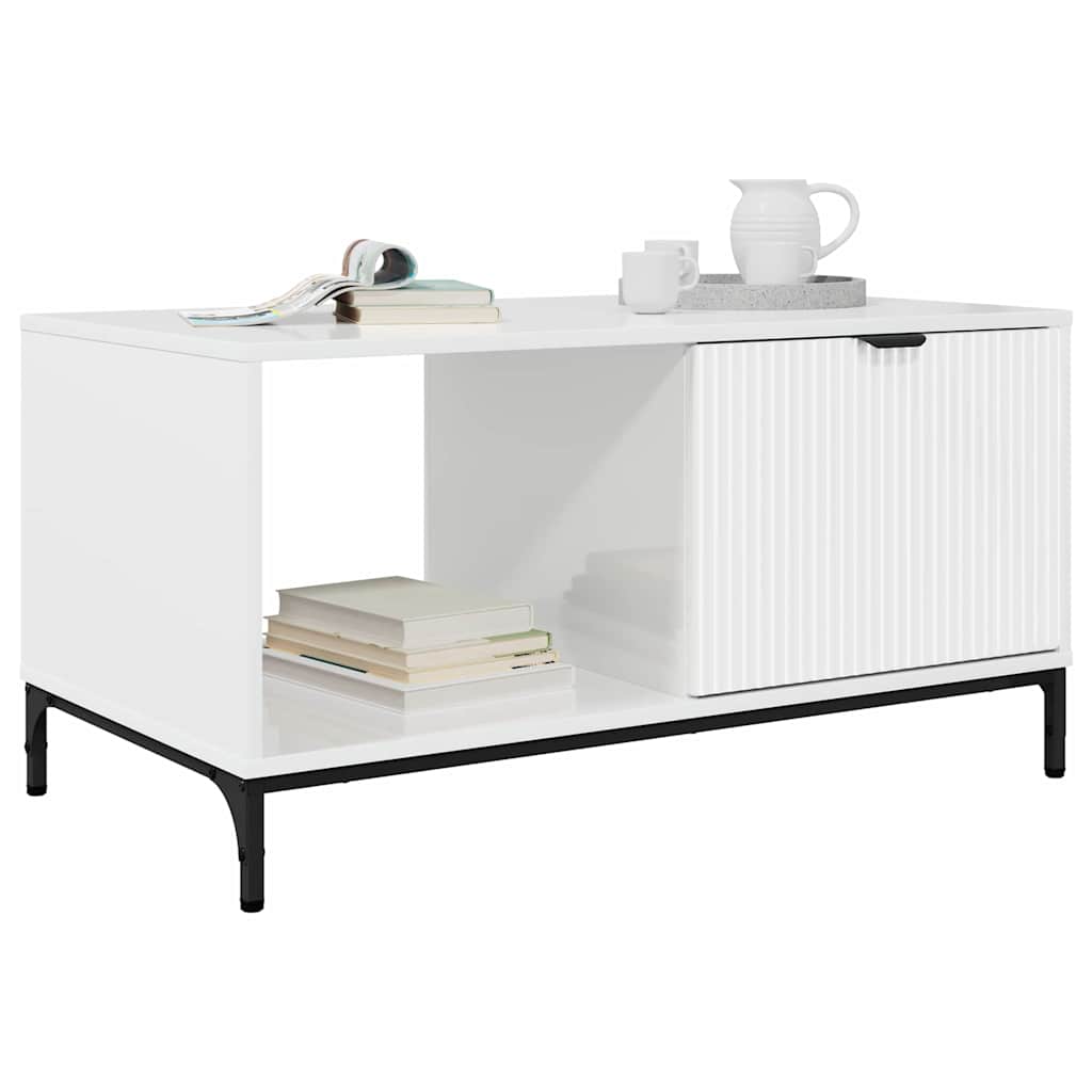 Mesa de centro Branco brilhante 90 x 49 x 46 cm