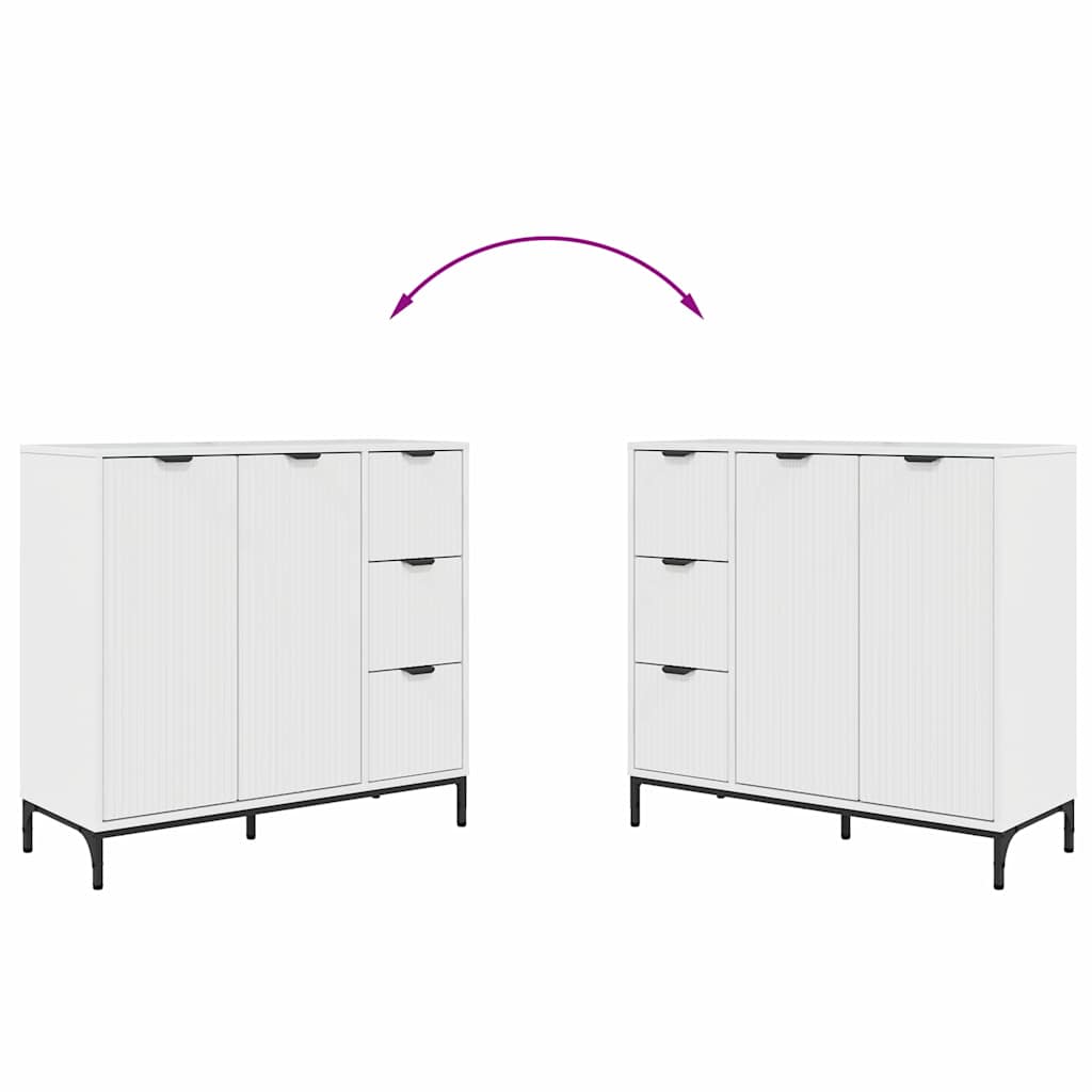 Buffet Branco brilhante 89,5 x 33 x 82 cm Madeira processada