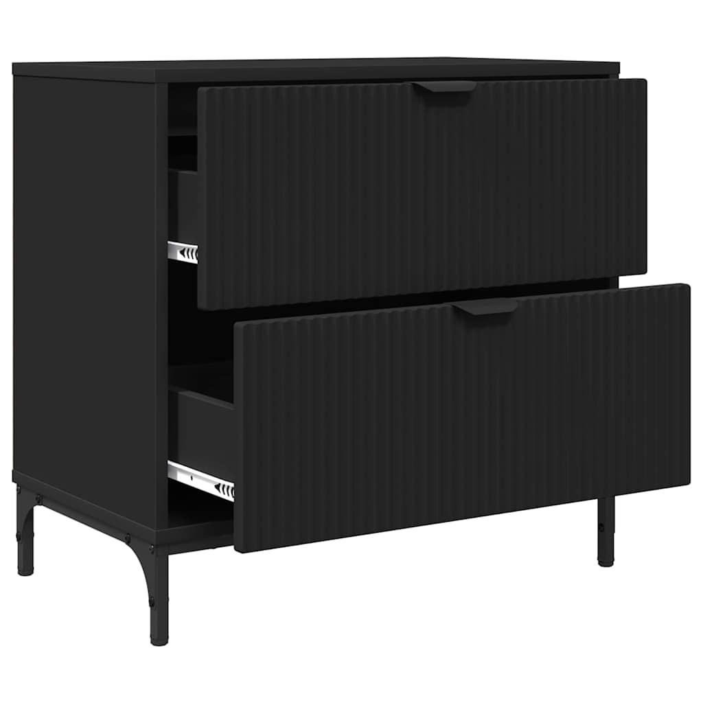 Mesa-de-cabeceira Preto 63.5 x 36 x 61 cm Madeira processada