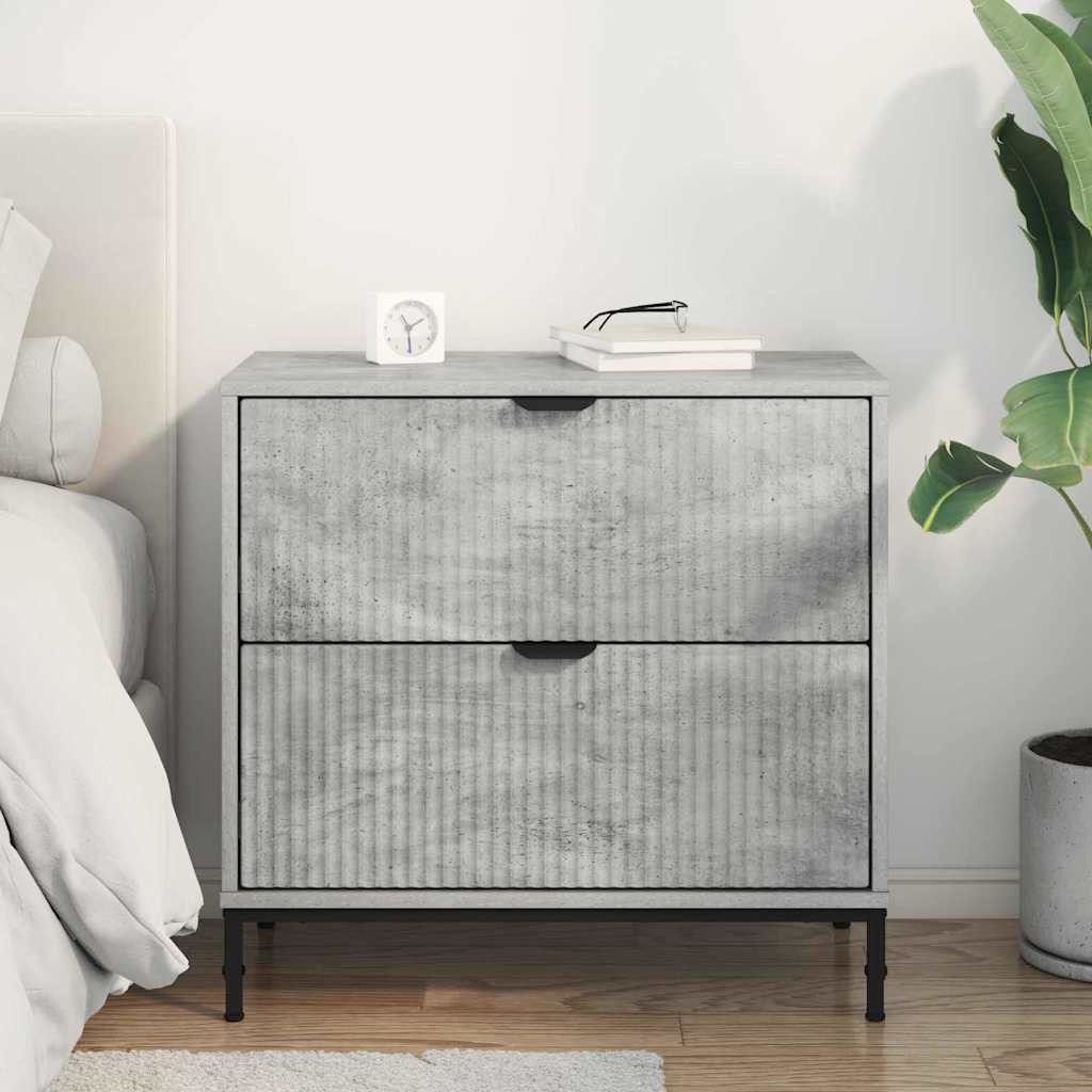 Mesa-de-cabeceira com gaveta Cinzento cimento 63.5 x 36 x 61 cm