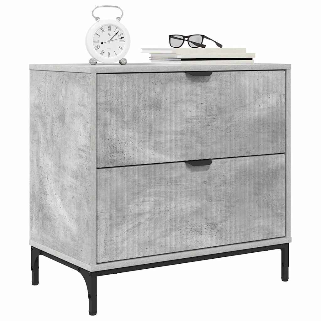 Mesa-de-cabeceira com gaveta Cinzento cimento 63.5 x 36 x 61 cm