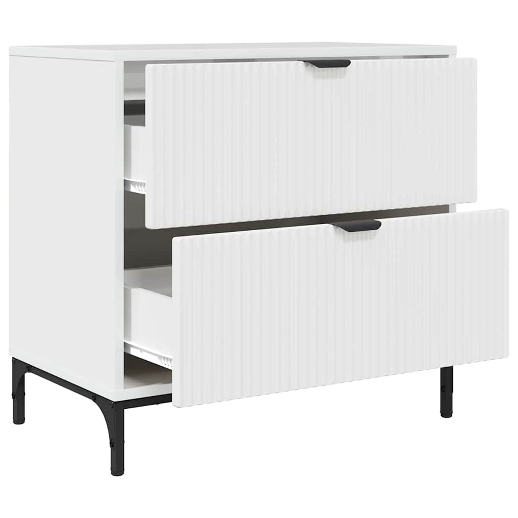 Mesa-de-cabeceira com gaveta Branco brilhante 63.5 x 36 x 61 cm