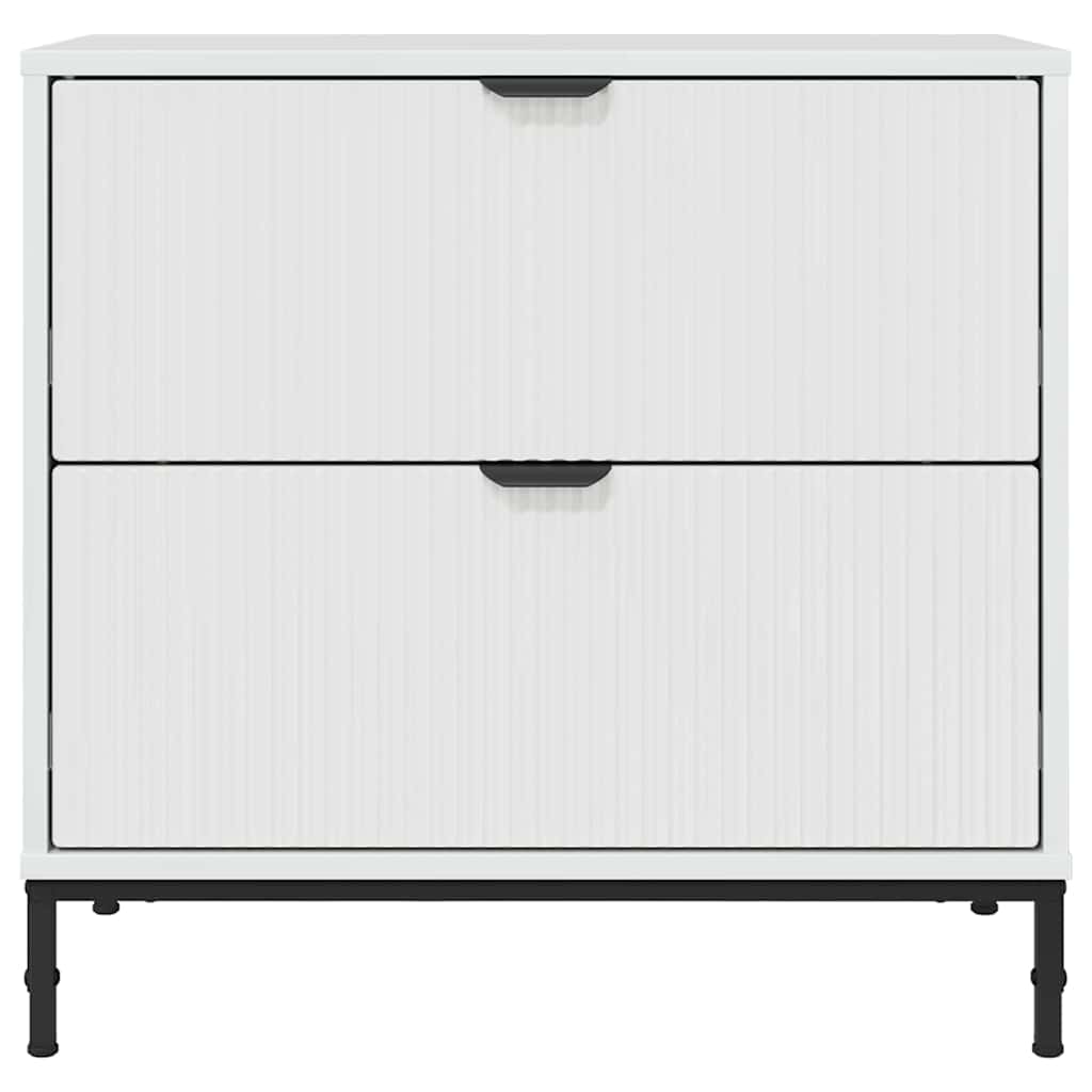 Mesa-de-cabeceira com gaveta Branco brilhante 63.5 x 36 x 61 cm