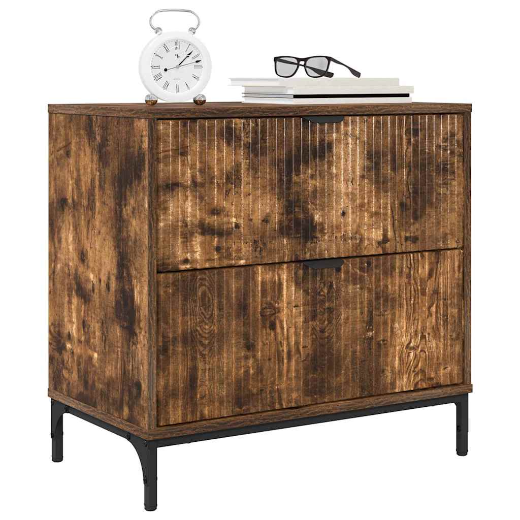 Mesa-de-cabeceira com gaveta Carvalho fumado 63.5 x 36 x 61 cm