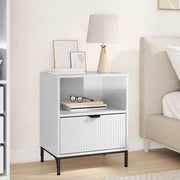 Mesa-de-cabeceira com gaveta Branco brilhante 49 x 36 x 61 cm