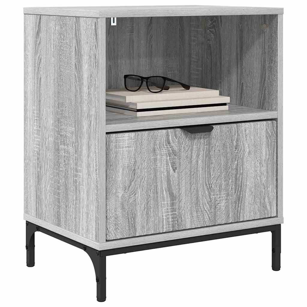 Mesa-de-cabeceira com gaveta Sonoma cinzento 49 x 36 x 61 cm