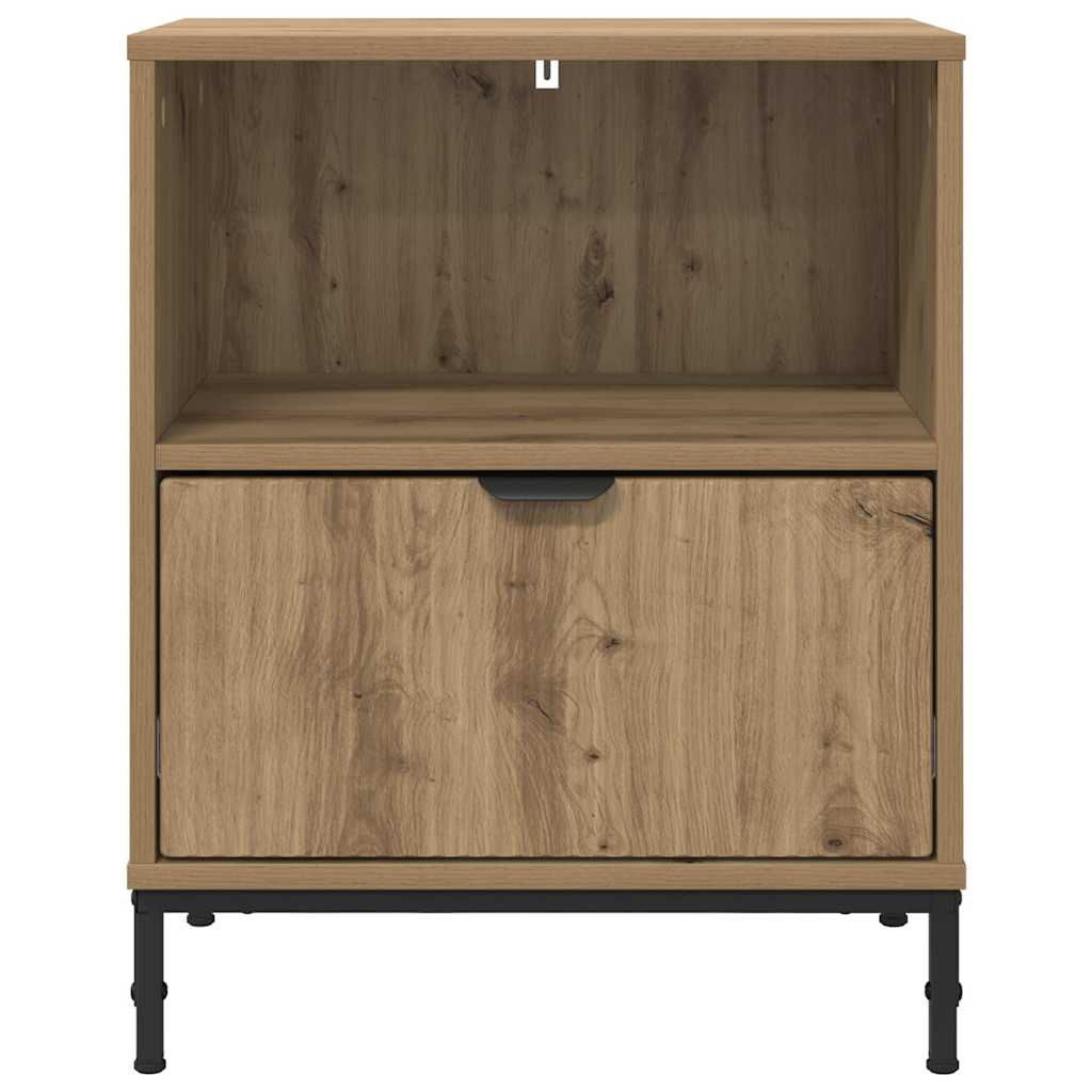 Mesa-de-cabeceira com gaveta carvalho artisiano 49 x 36 x 61 cm