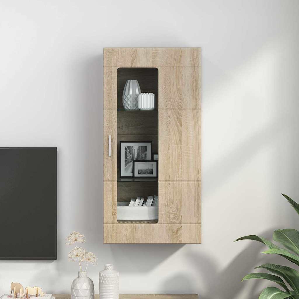 Estante de Parede com porta Carvalho sonoma 55 x 29 x 100 cm