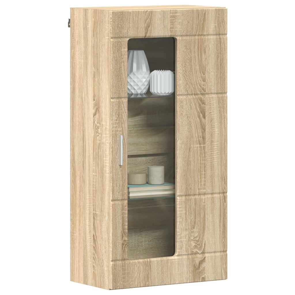 Estante de Parede com porta Carvalho sonoma 55 x 29 x 100 cm