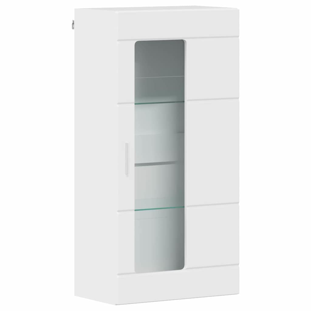Estante de Parede com porta Branco brilhante 55 x 29 x 100 cm