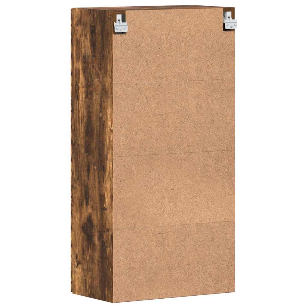 Estante de Parede com porta Carvalho fumado 55 x 29 x 100 cm