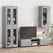 Estante de Parede com porta Sonoma cinzento 55 x 29 x 100 cm