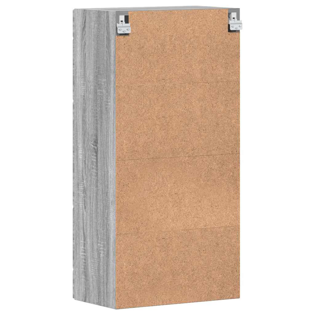 Estante de Parede com porta Sonoma cinzento 55 x 29 x 100 cm