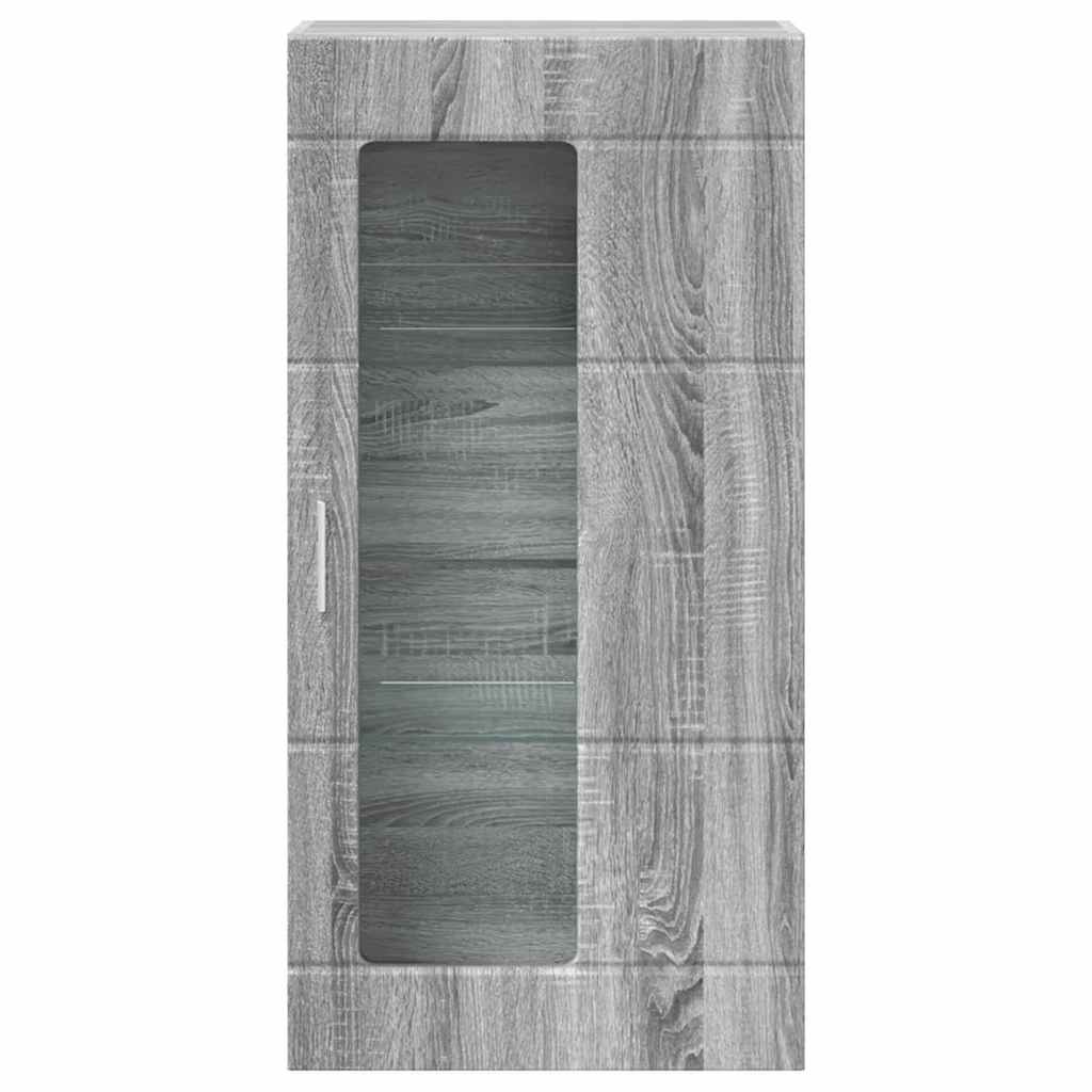 Estante de Parede com porta Sonoma cinzento 55 x 29 x 100 cm