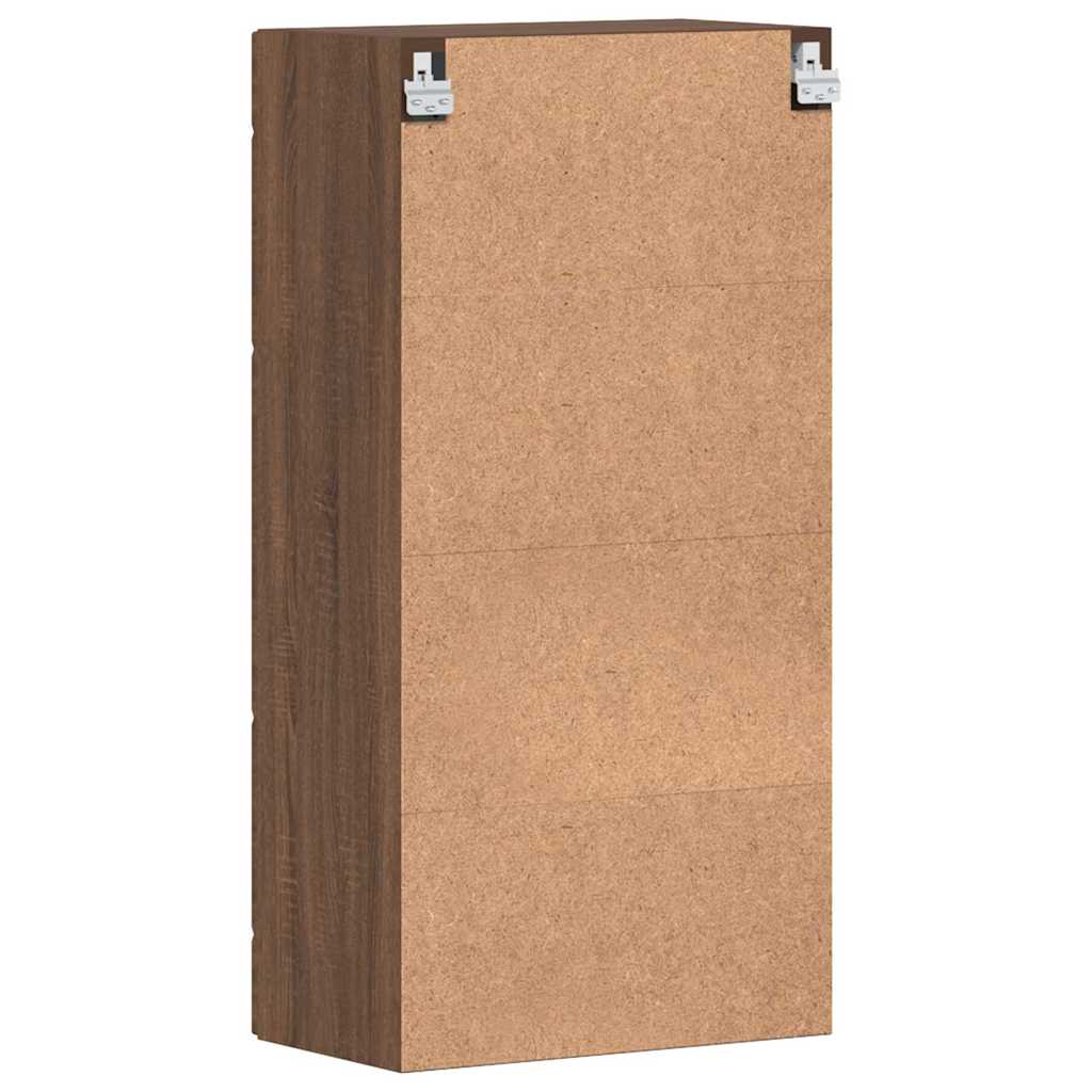 Estante de Parede com porta Carvalho castanho 55 x 29 x 100 cm