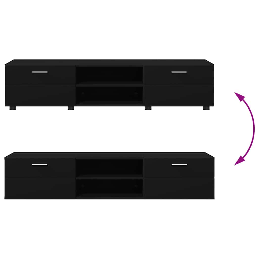 Gabinete para TV Preto 150 x 39 x 30 cm Madeira processada