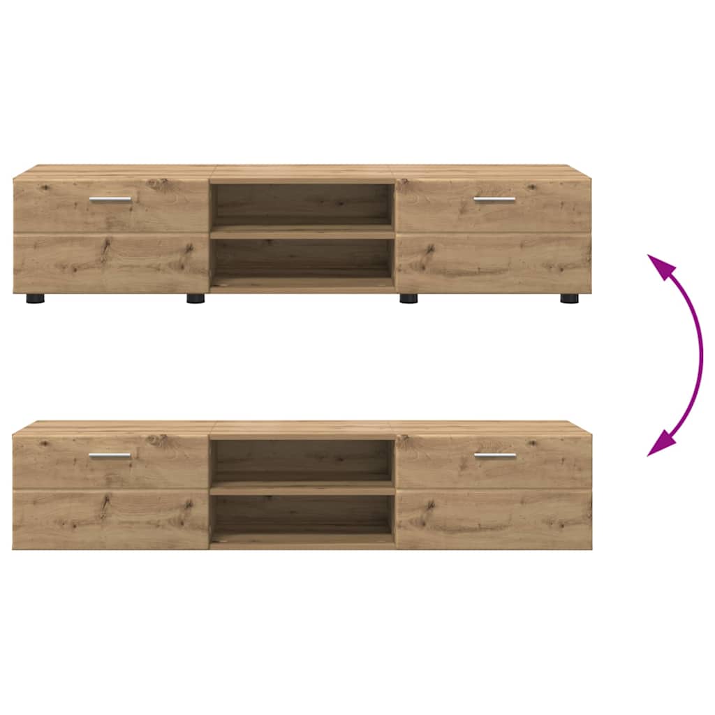 Gabinete para TV com gaveta carvalho artisiano 150 x 39 x 30 cm