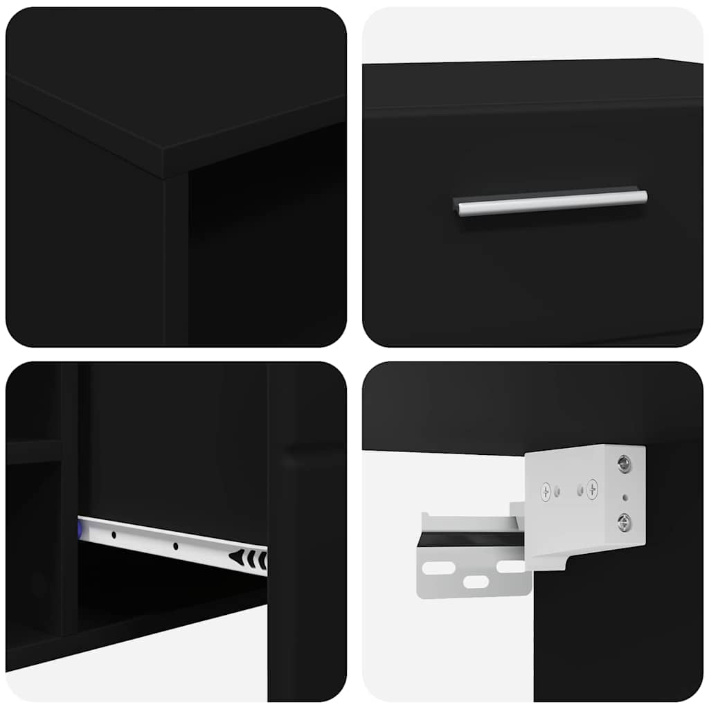 Gabinete para TV Preto 100.5 x 39 x 30 cm Madeira processada