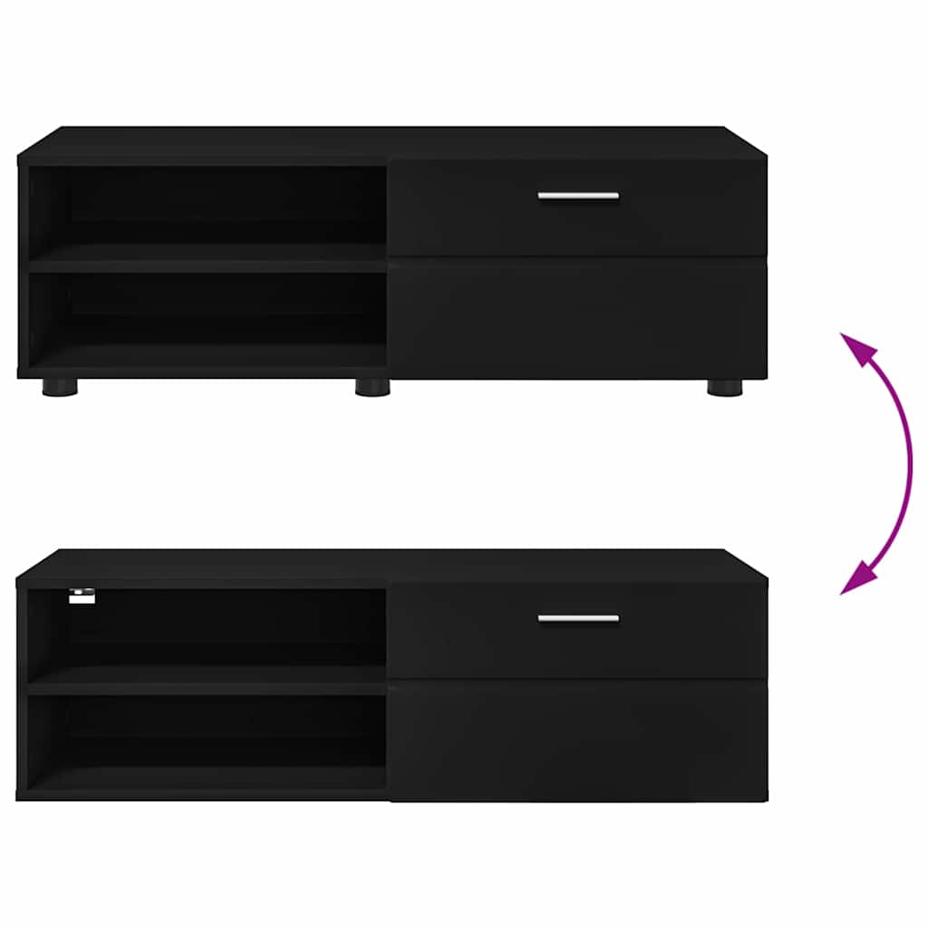 Gabinete para TV Preto 100.5 x 39 x 30 cm Madeira processada