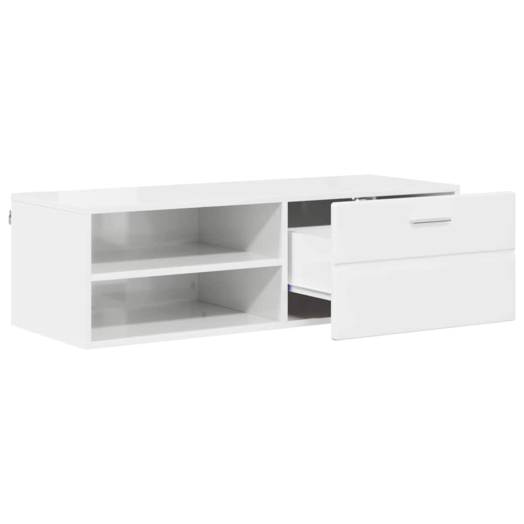 Gabinete para TV com gaveta Branco brilhante 100.5 x 39 x 30 cm