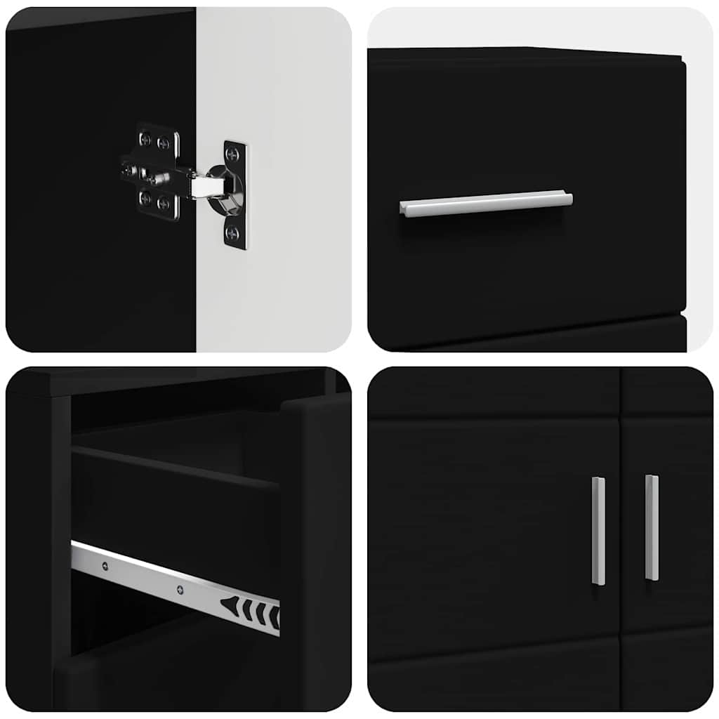 Buffet com gaveta Preto 88.5 x 30.5 x 73 cm Madeira processada