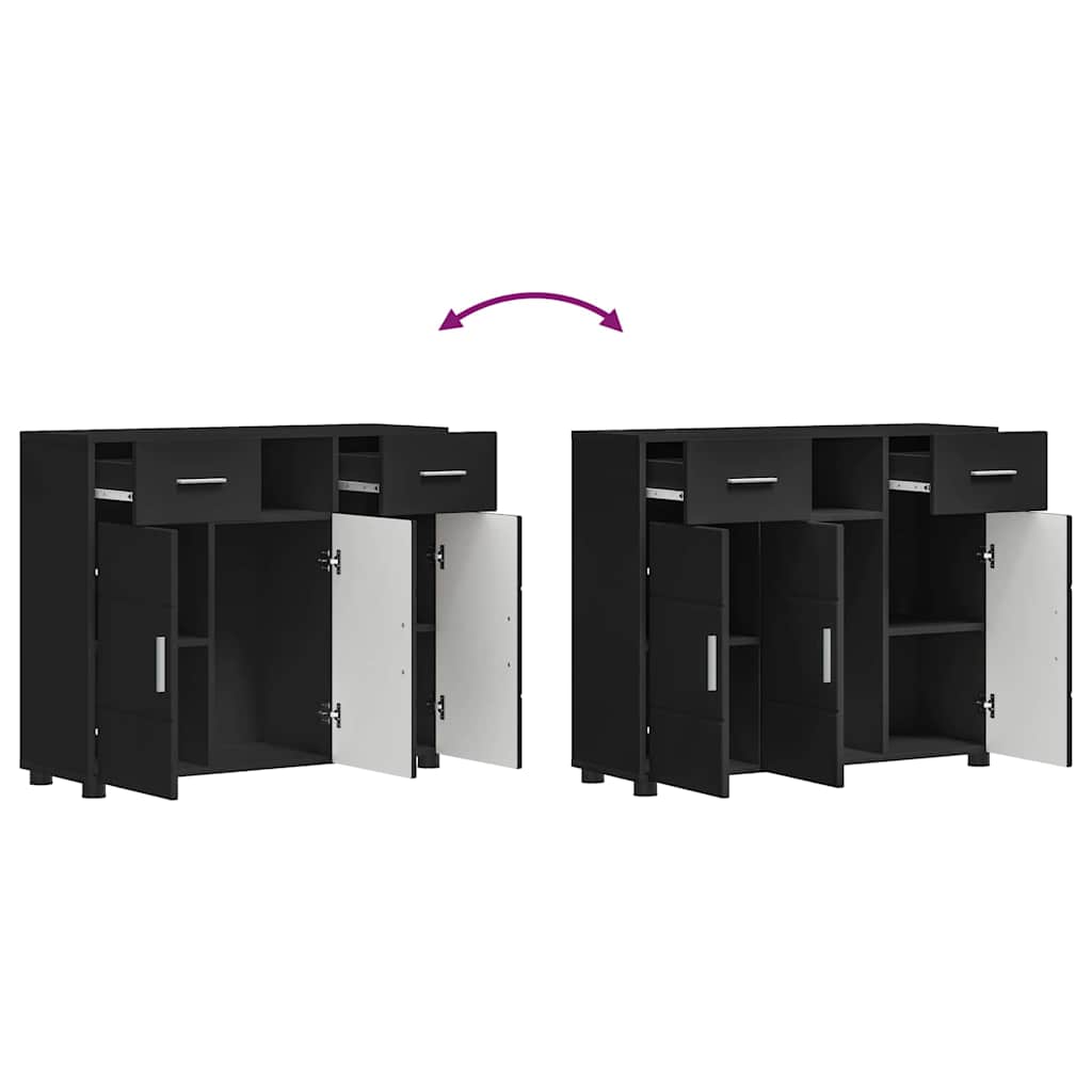 Buffet com gaveta Preto 88.5 x 30.5 x 73 cm Madeira processada