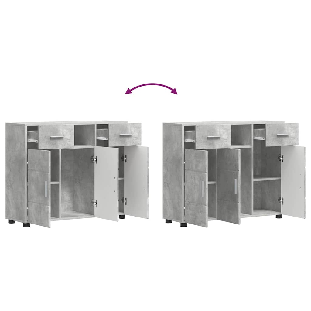 Buffet Cinzento cimento 88.5 x 30.5 x 73 cm Madeira processada