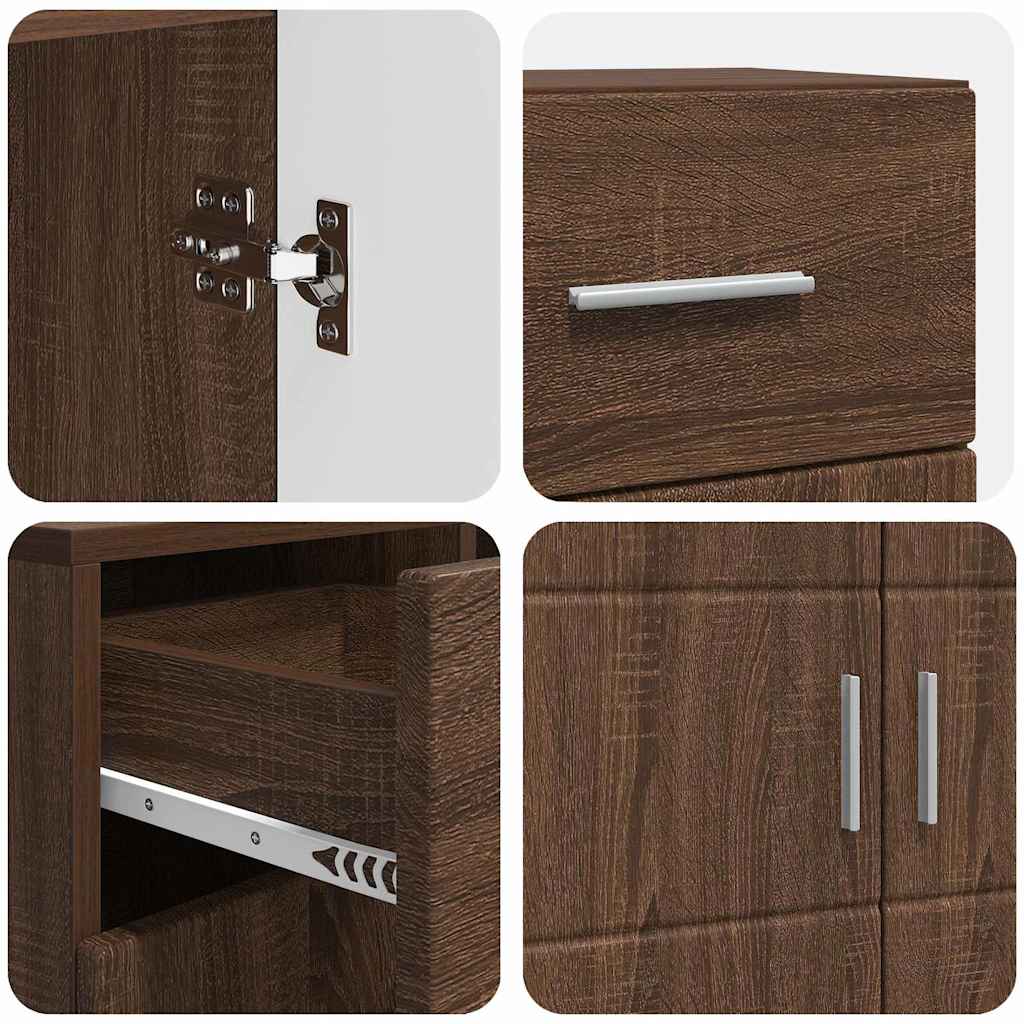 Buffet Carvalho castanho 88.5 x 30.5 x 73 cm Madeira processada