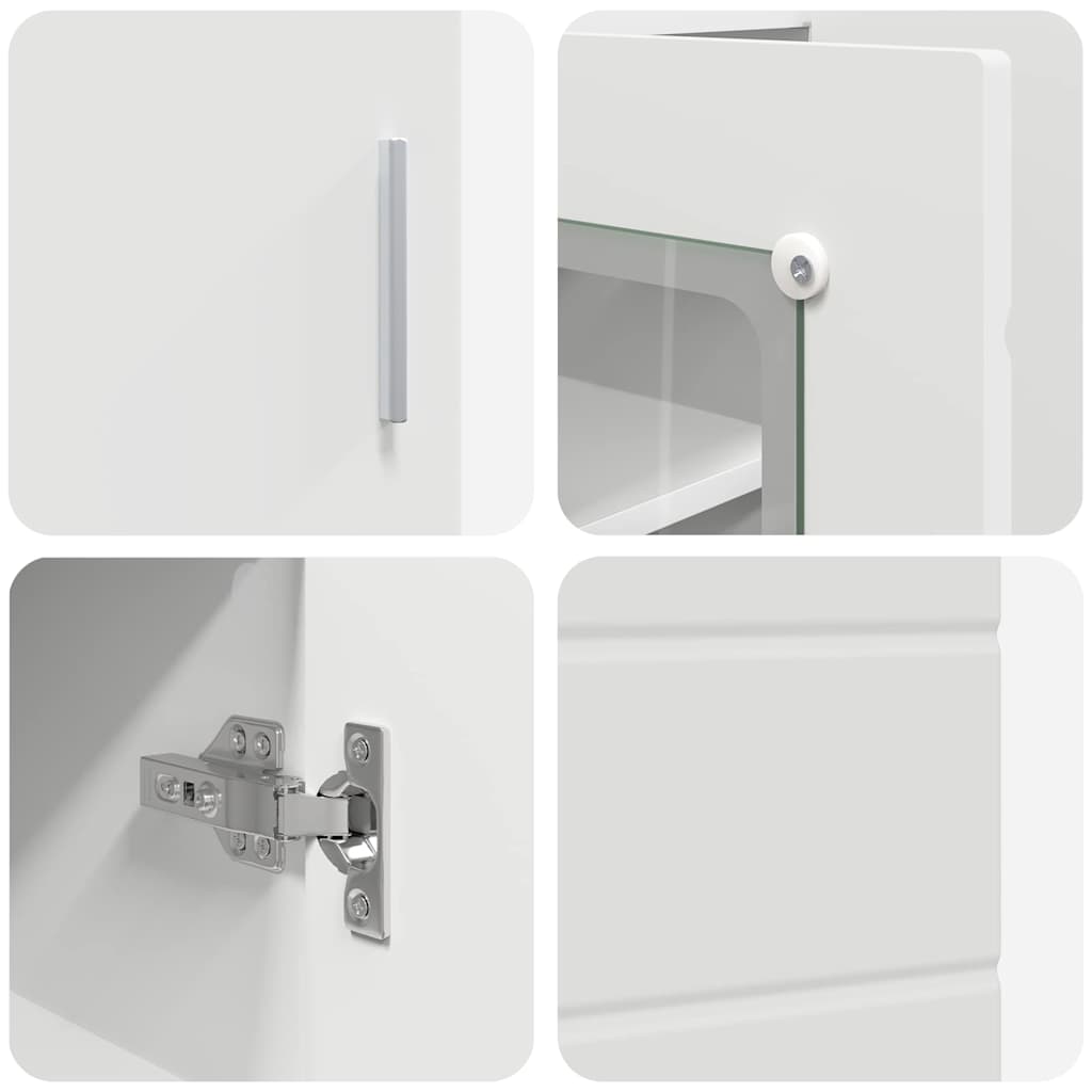 Buffet com porta Branco 55.5 x 29 x 100 cm Madeira processada