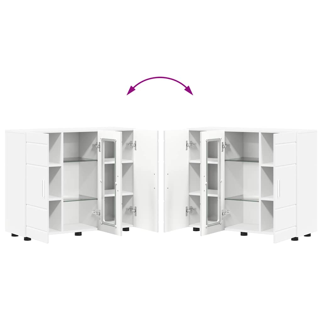 Buffet com porta Branco 55.5 x 29 x 100 cm Madeira processada