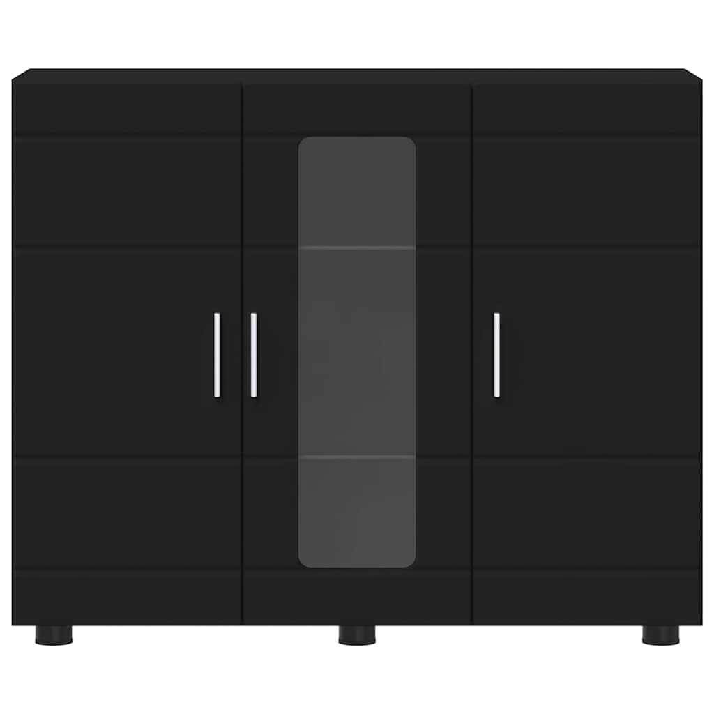 Buffet com porta Preto 55.5 x 29 x 100 cm Madeira processada