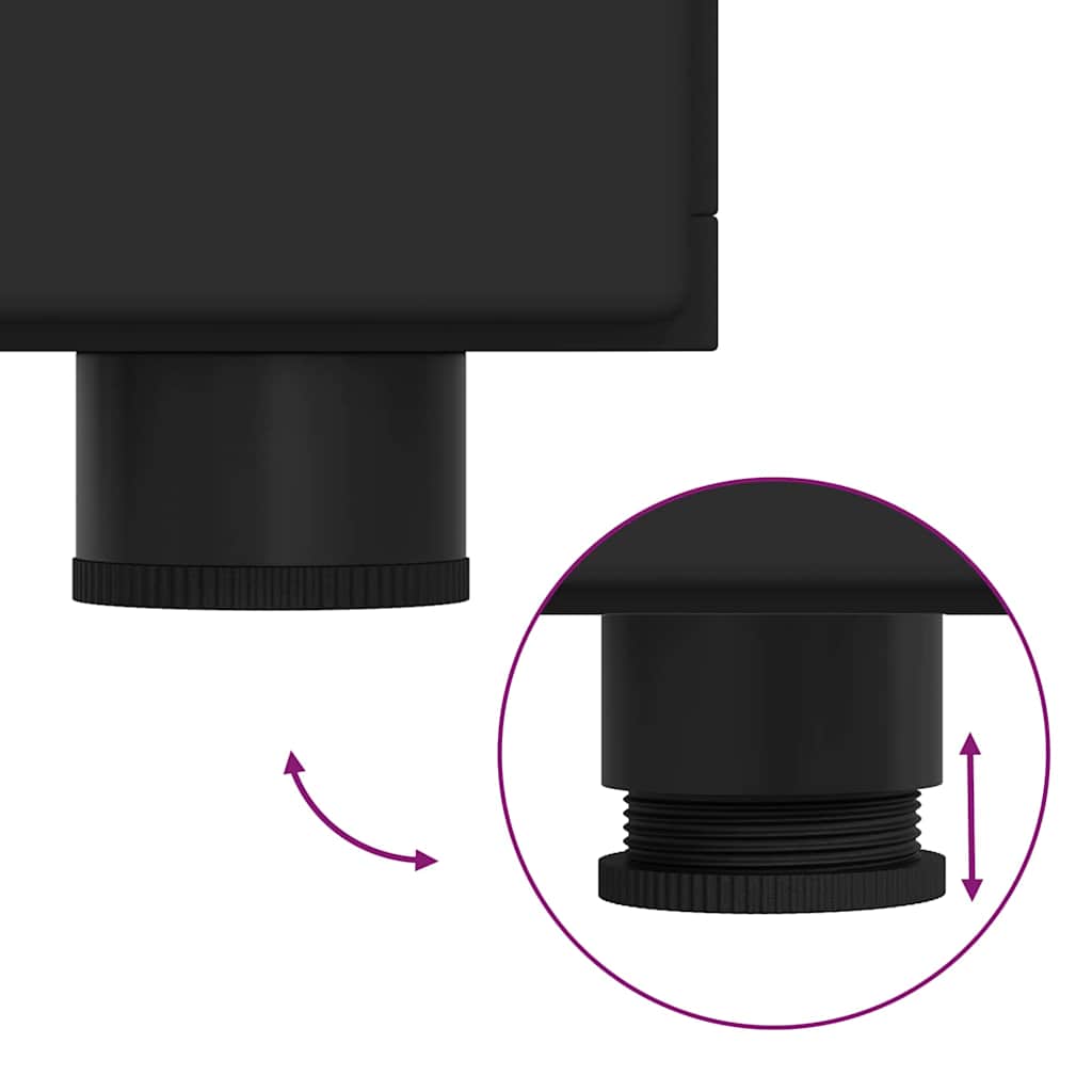 Buffet com porta Preto 55.5 x 29 x 100 cm Madeira processada