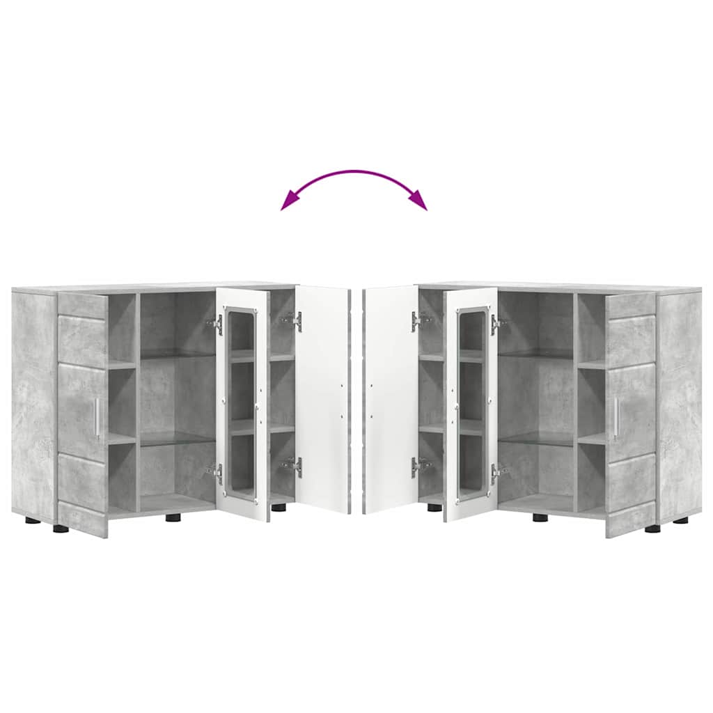 Buffet Cinzento cimento 55.5 x 29 x 100 cm Madeira processada