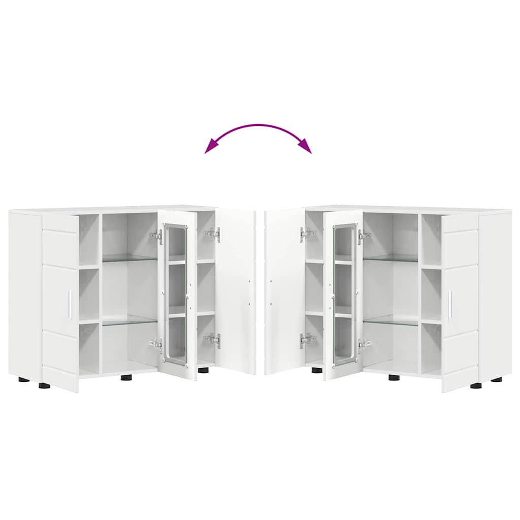 Buffet Branco brilhante 55.5 x 29 x 100 cm Madeira processada