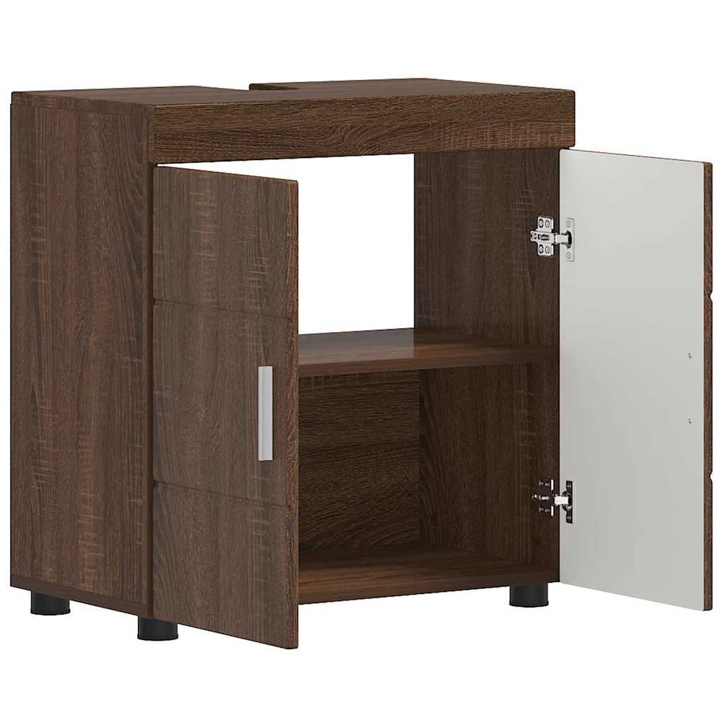 Gabinete para lavatório de banheiro TULUM Carvalho castanho