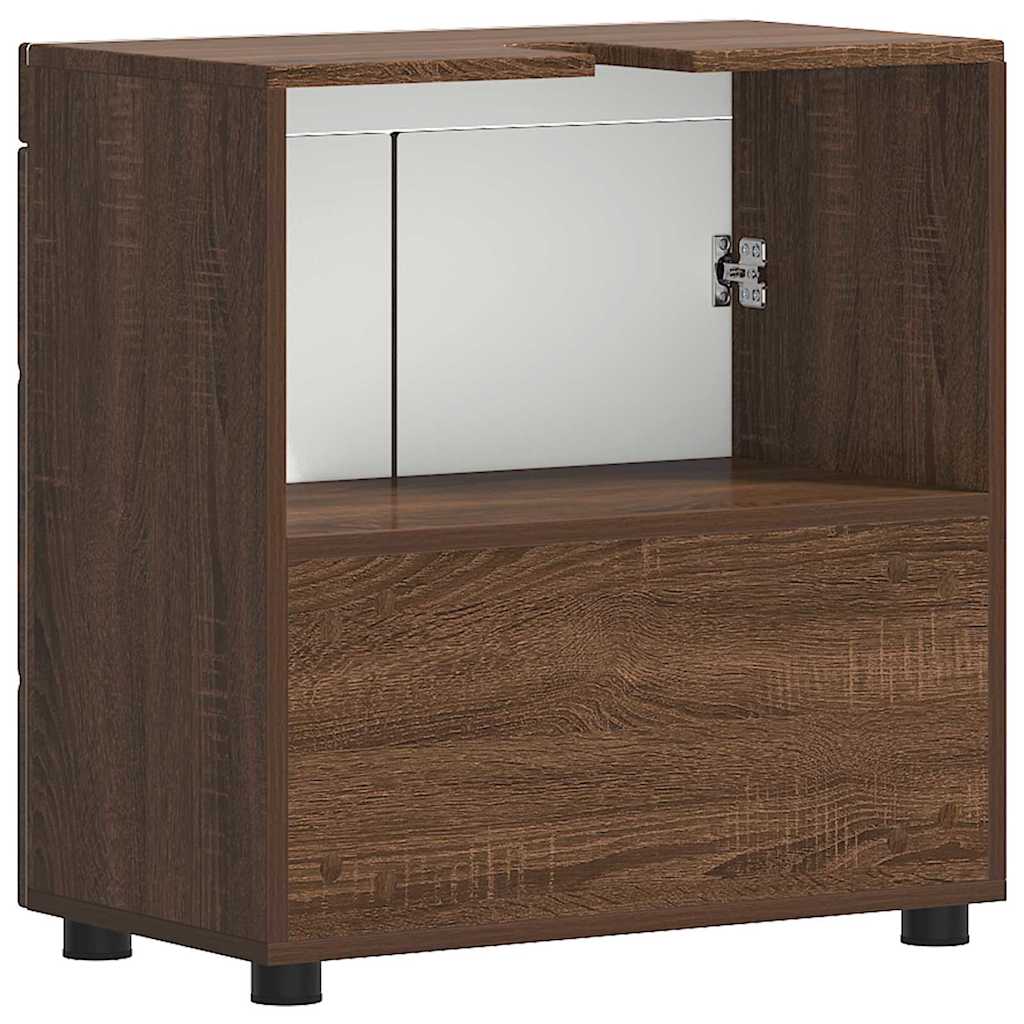 Gabinete para lavatório de banheiro TULUM Carvalho castanho