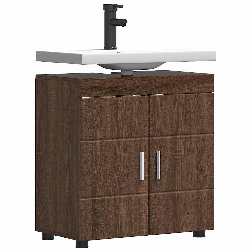 Gabinete para lavatório de banheiro TULUM Carvalho castanho