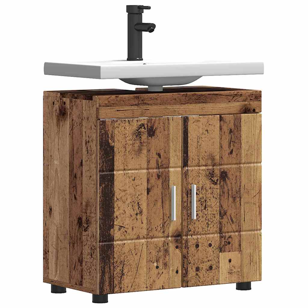 Gabinete para lavatório de banheiro TULUM Madeira antiga