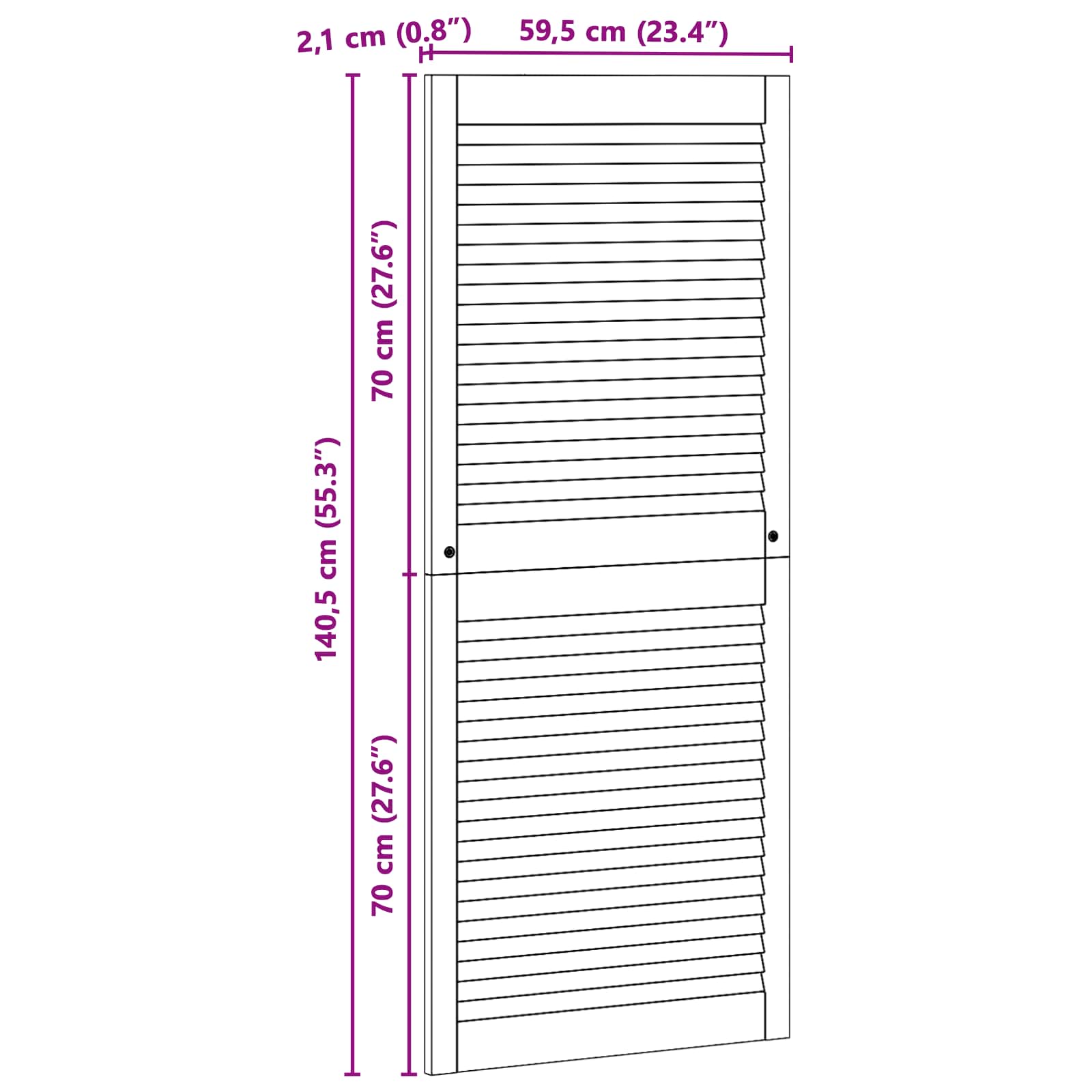 Porta de Armário com porta 4 pcs Natural 140.5 x 2.1 x 49.5 cm