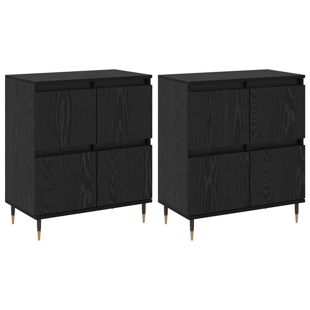 Aparadores 2 pcs Carvalho preto 120 x 35 x 70 cm