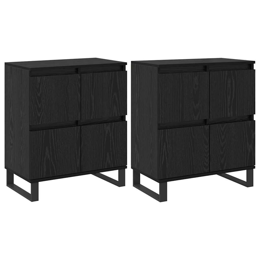 Aparadores 2 pcs Carvalho preto 120 x 35 x 70 cm