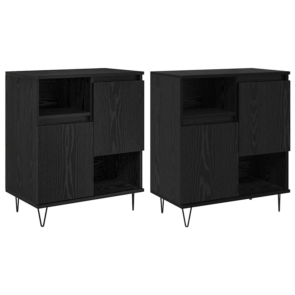 Aparadores 2 pcs Carvalho preto 120 x 35 x 70 cm